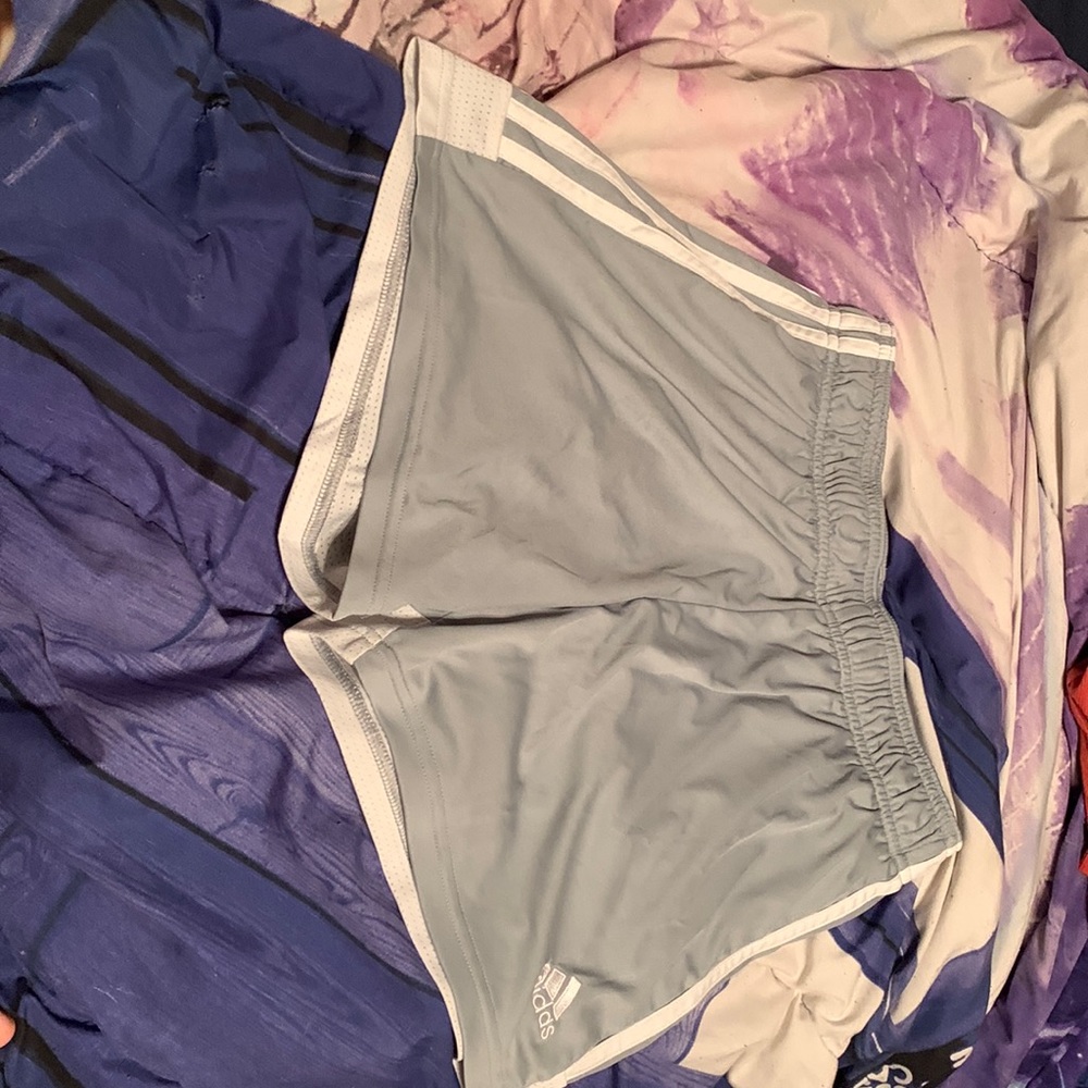 Light Blue/Silver/White Small Adidas workout shorts